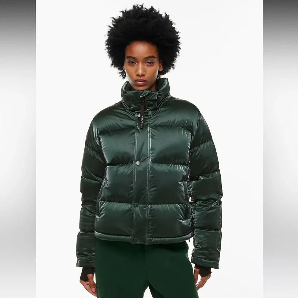 High shine green Super Puff Aritzia puffer 2XS - Picture 1 of 11